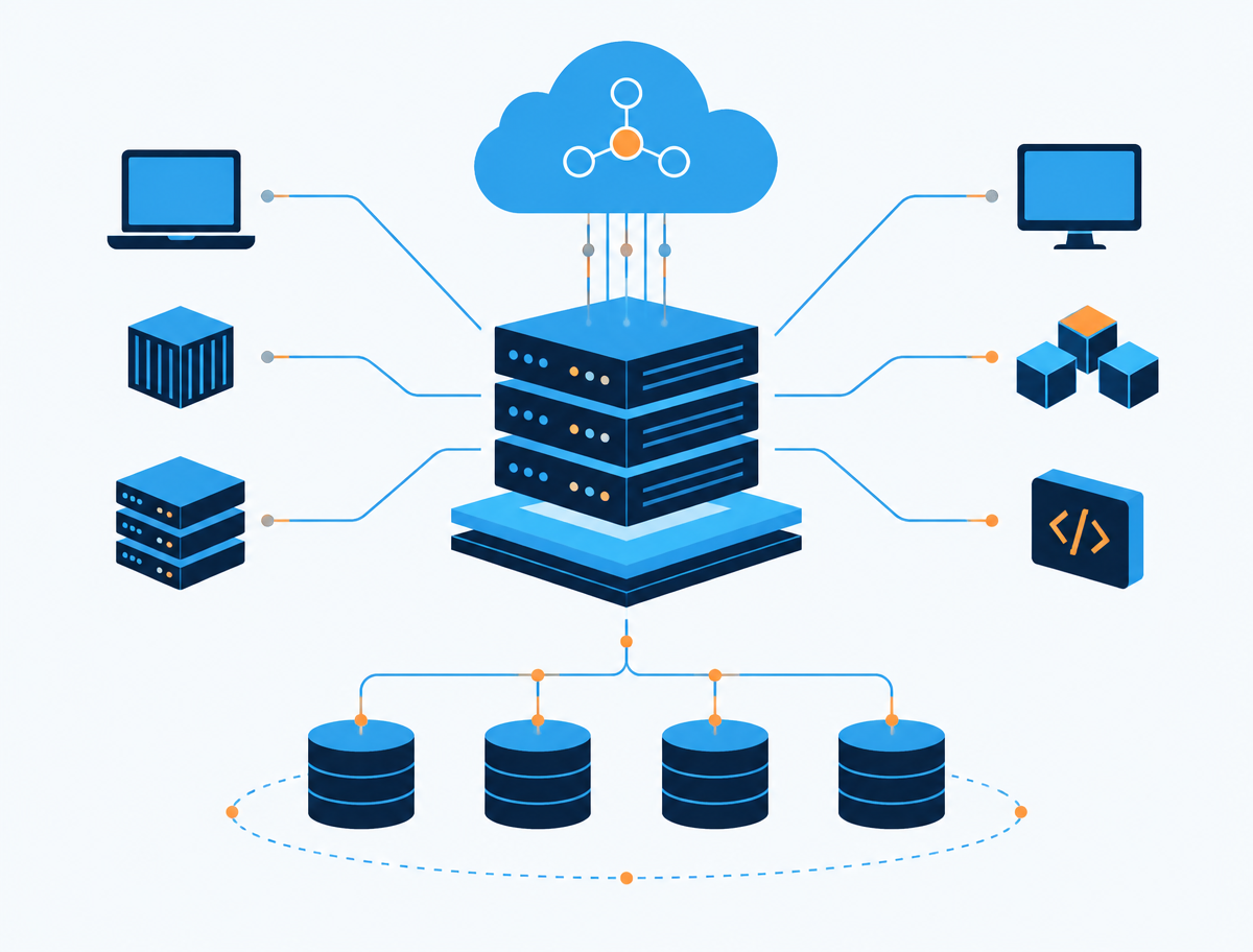 Diagram of connected cloud infrastructure